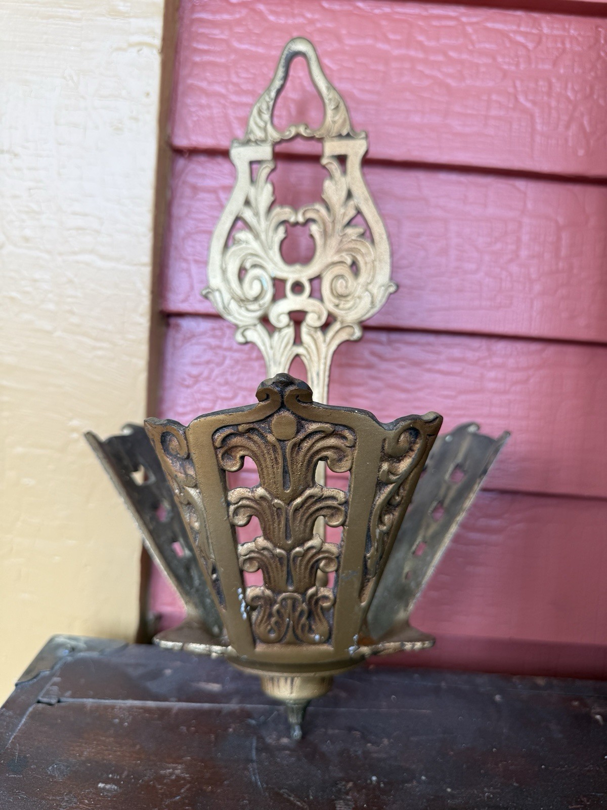 Antique MOE BRIDGES 3 Slip Shade Ceiling Light Parts Etruscan Series Art Deco