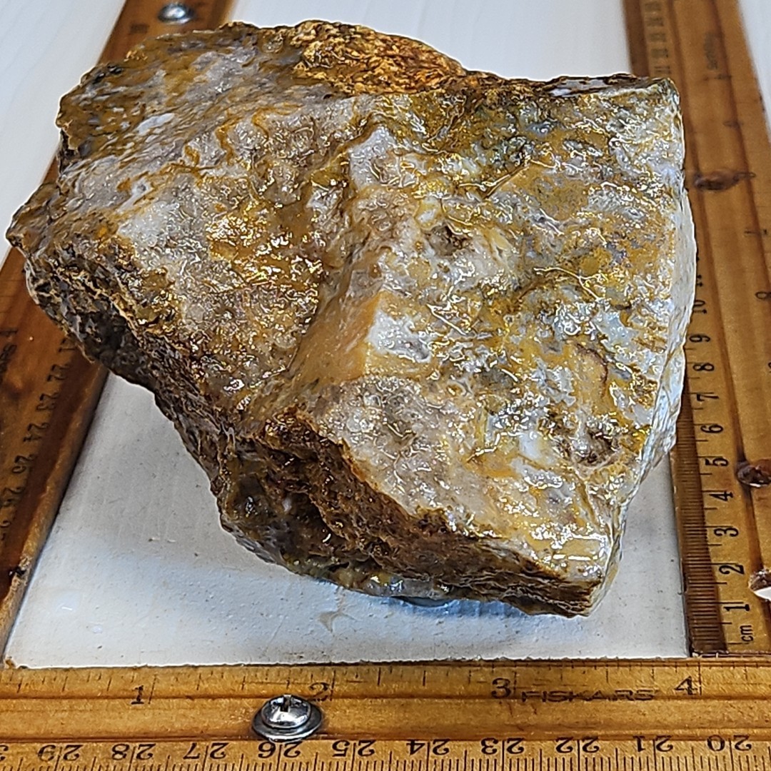 Royal blue agate rough. Spectacular blue colors, sharp banding 2LBS 4.7oz.