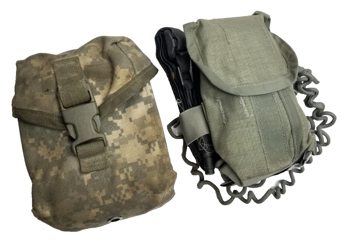 US Military ACU Digital MOLLE IFAK First Aid Kit w/ Supplies w/ TOURNIQUET USED