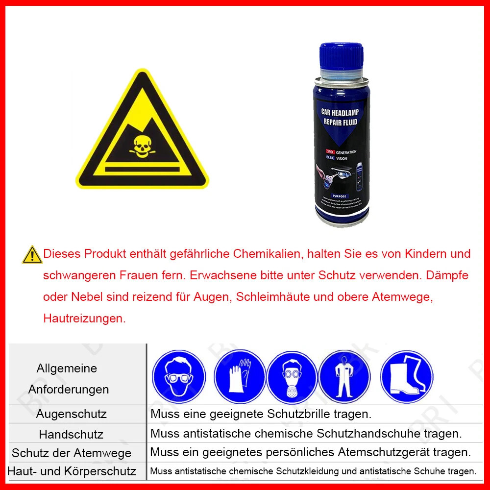 Headlight Restoration Kit 300g Liquid Polymer Repair Polish Tool Set for Cars US