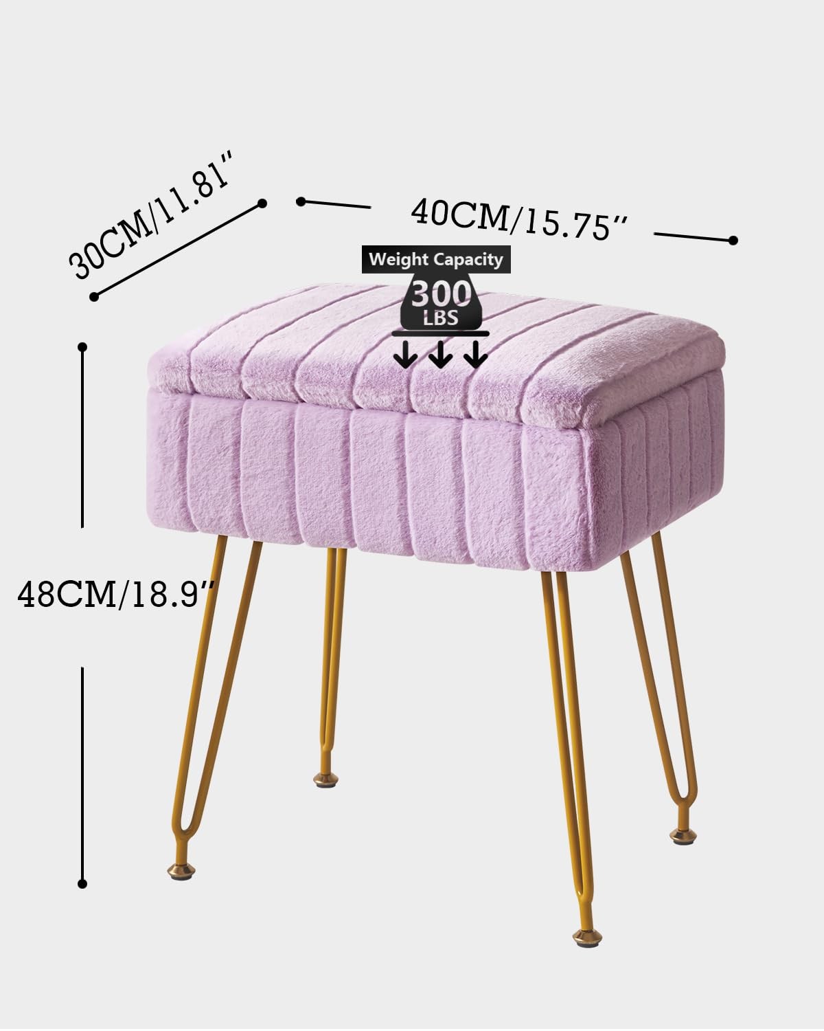 Stool Chair with Storage Space, Footrest Footstool Ottoman, Small Side Table,...