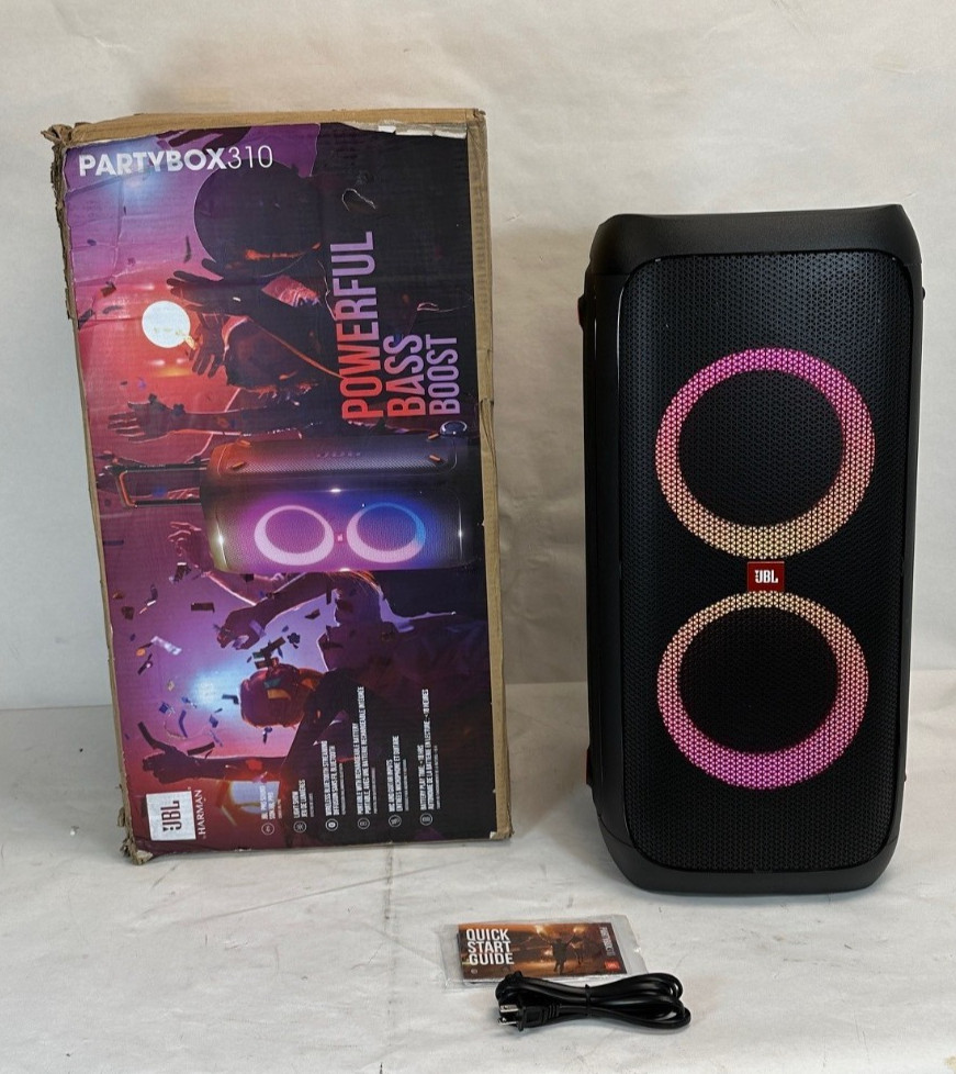 Used- JBL PartyBox 310 Portable Bluetooth Speaker-Minor Damage-FREE S/H