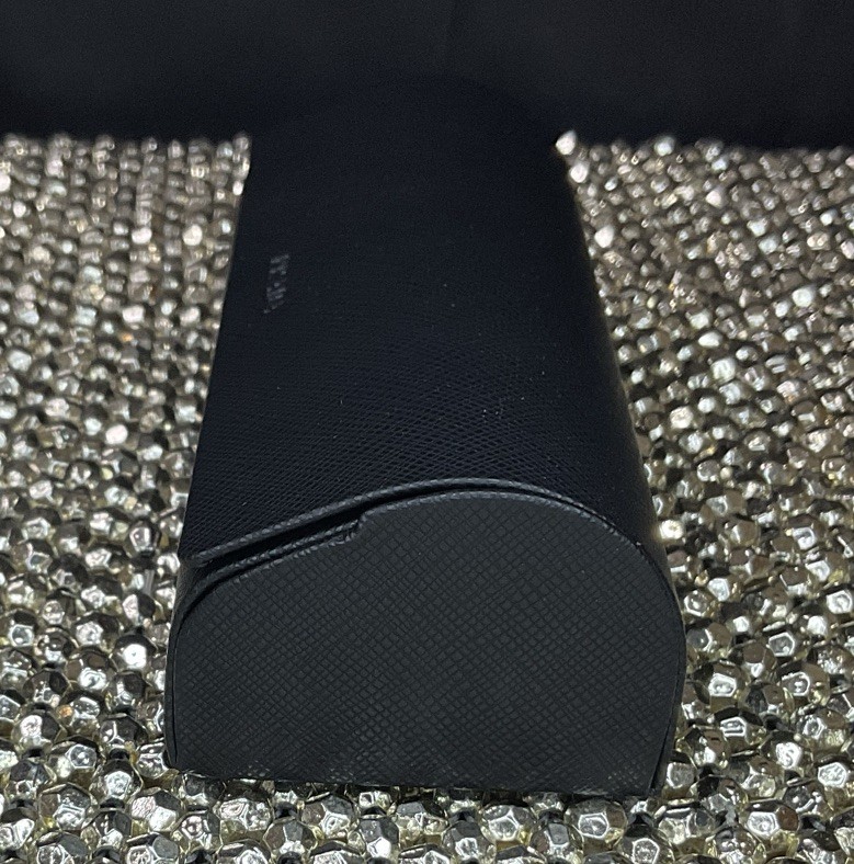 Prada Saffiano Hard Eyeglass Case Gift Box Cleaning Cloth/Black