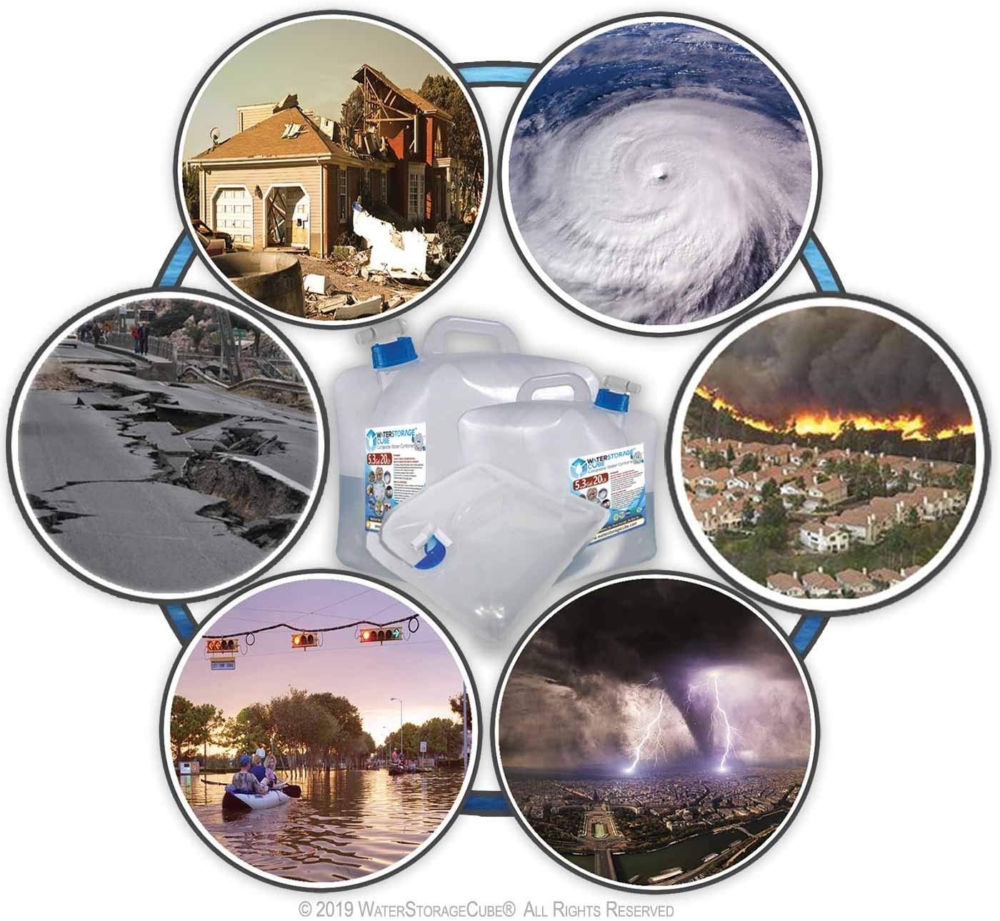 BPA Free Collapsible Water Container with Spigot, Camping Water Storage Carri...