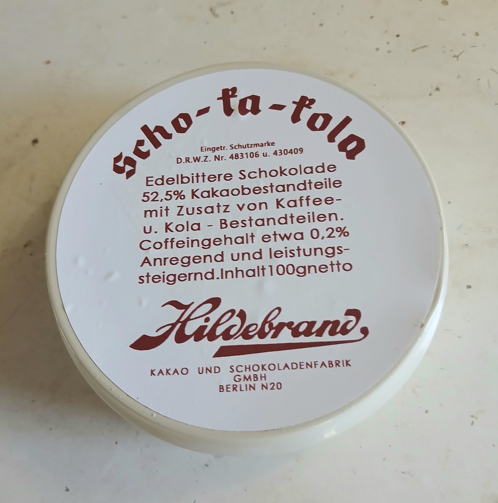 WW2 German reproduction Scho-ko-Lade in w / Medical label, new, eatable