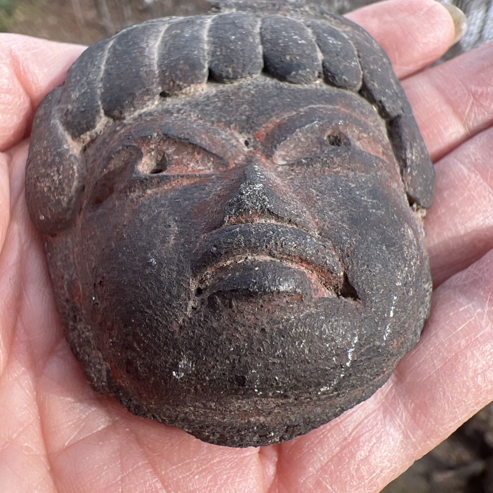Carved STONE HEAD/EFFIGY May Be Mayan