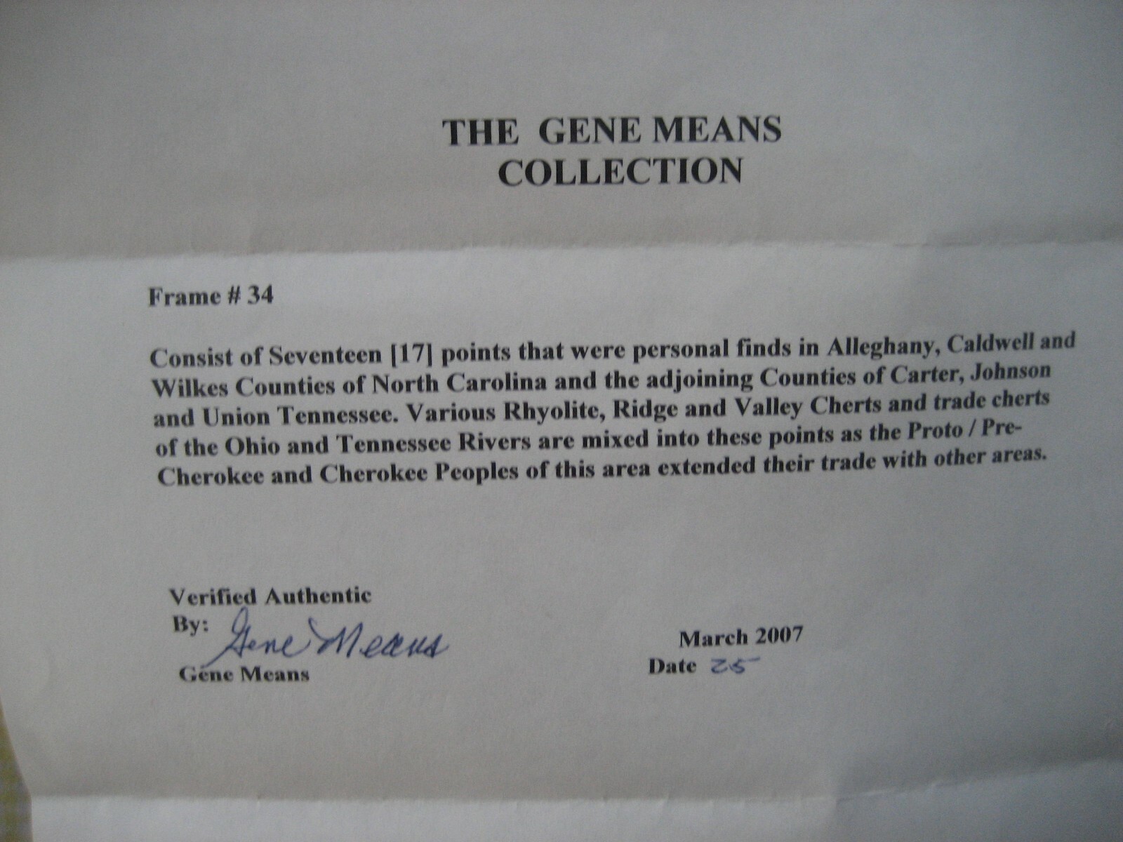 Native American Arrowhead (2 1/2") (Natural Orange Citrine) North Carolina W/COA