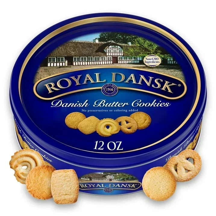 Royal Dansk Danish Butter Cookies Tin 12oz Assorted Classic Cookie Gift Box