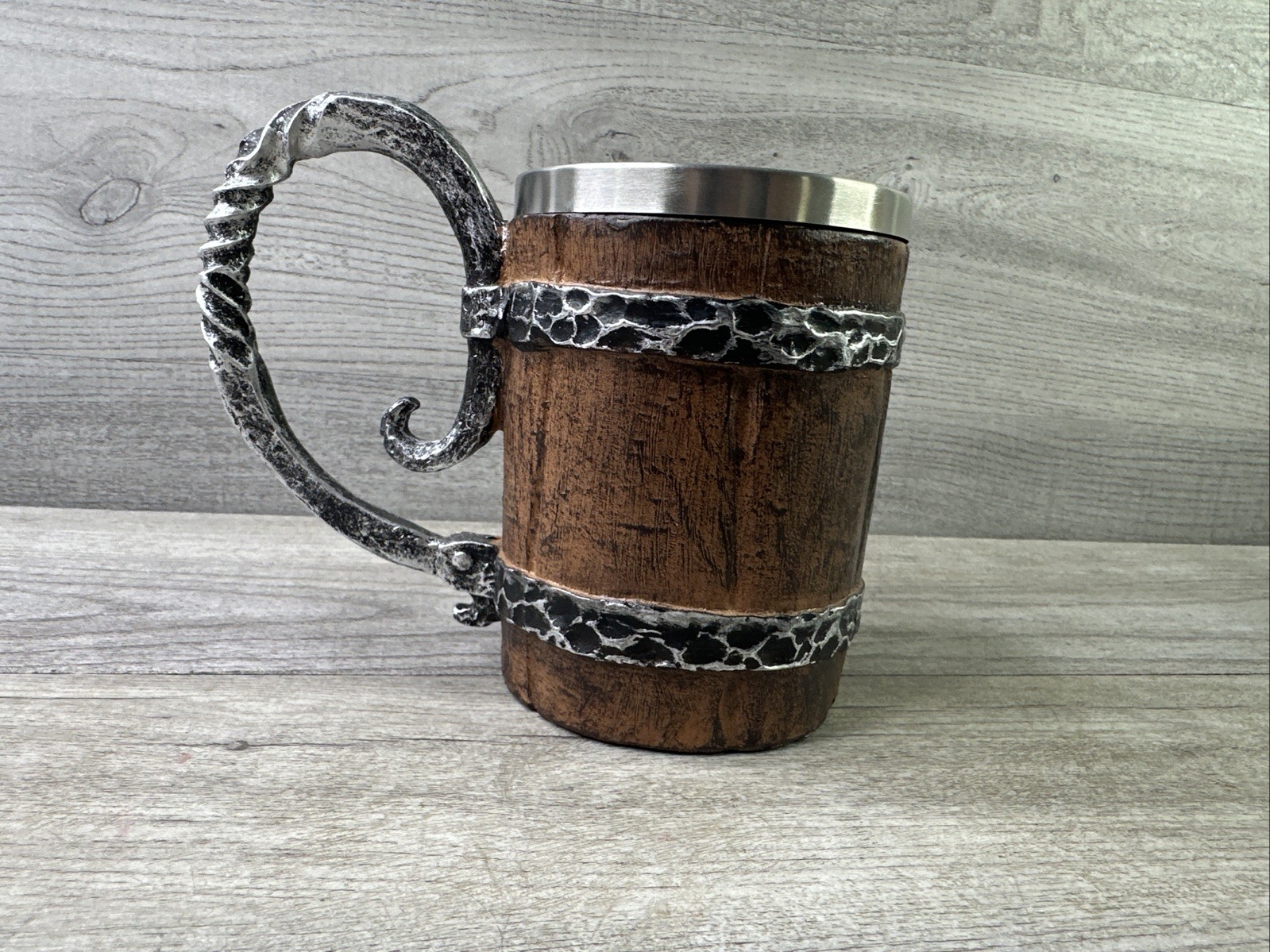 Vintage Beer Mug 20oz Stainless Steel Inside Unbranded