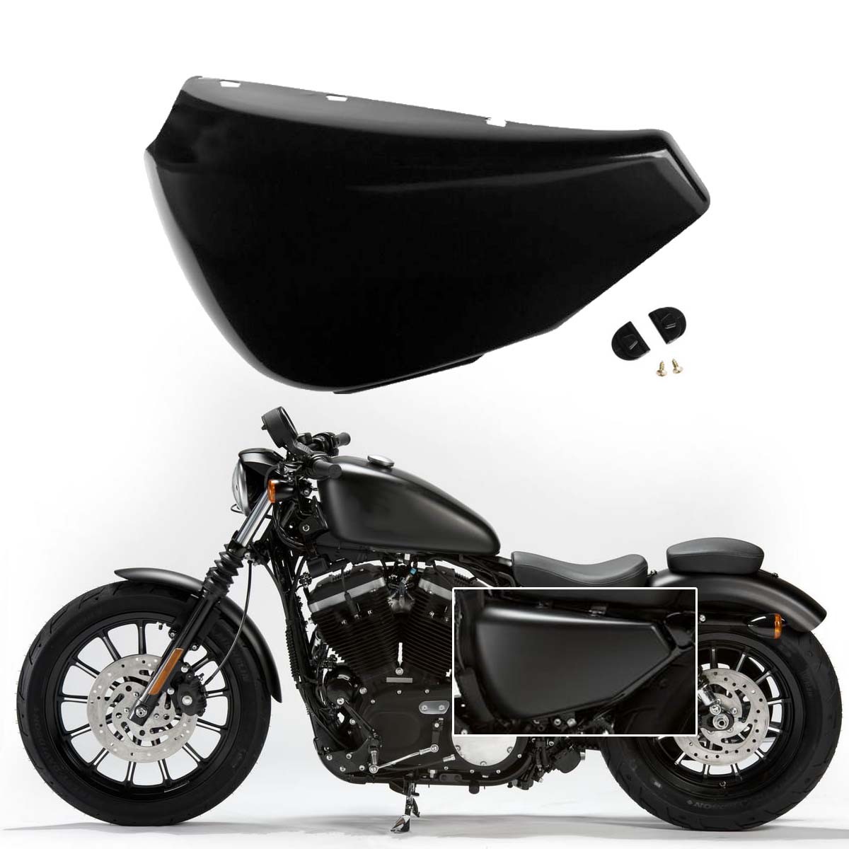 Left Battery Side Cover Fit For Harley Sportster XL883 XL1200 1200 883 2004-2013