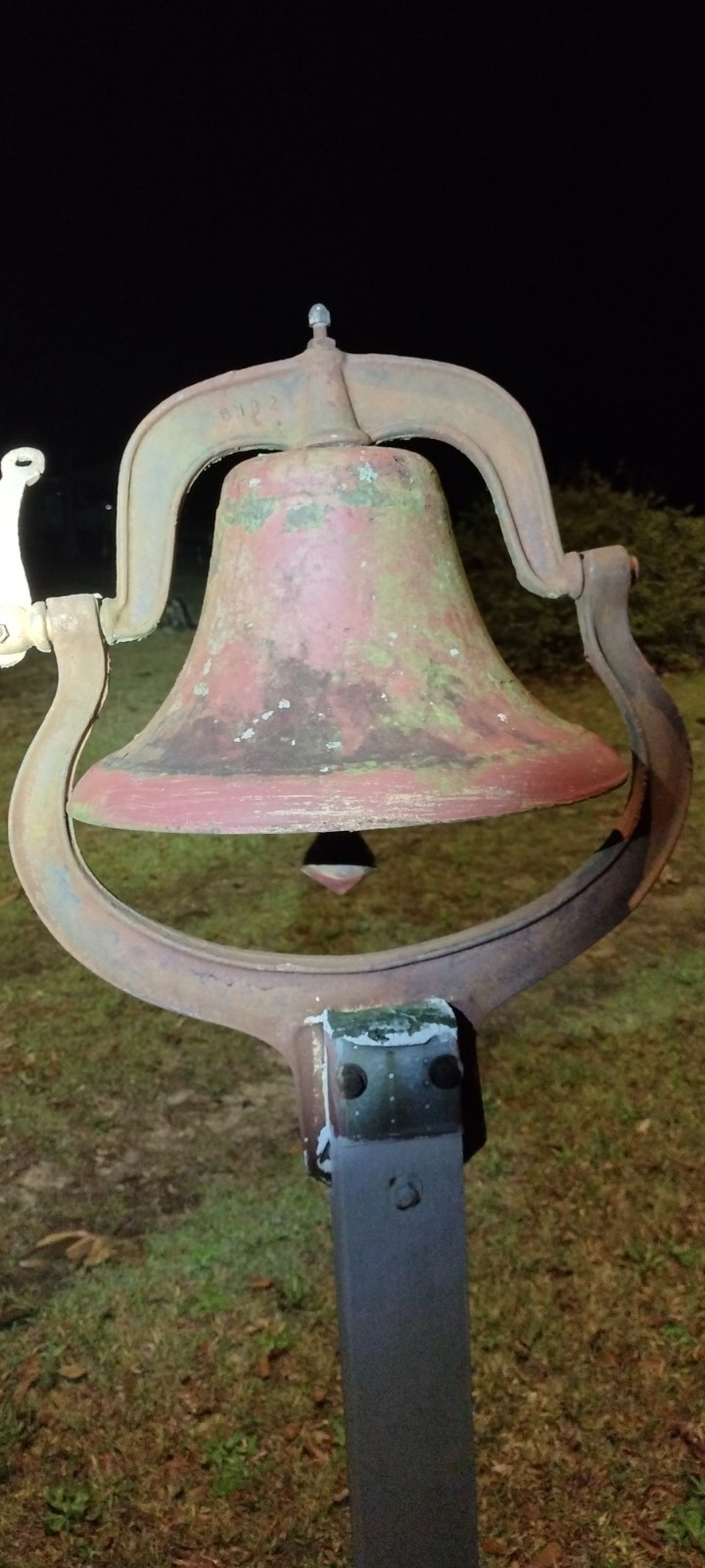 Late 1800s Crystal Metal Number 2 School Bell 19-20 Yoke Width