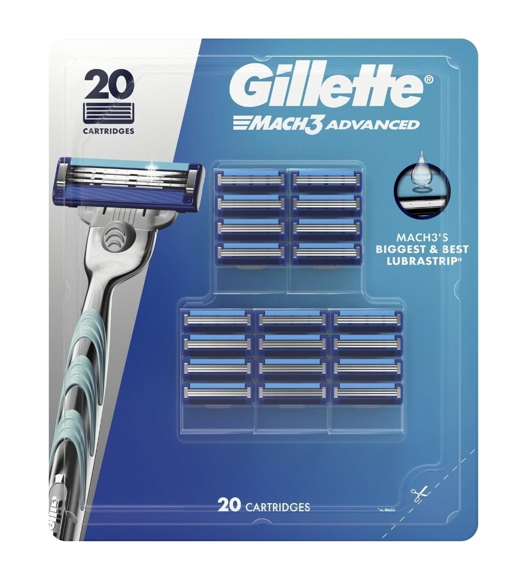 New Gillette Mach3 Advanced 20-Count Razor Cartridge Refills