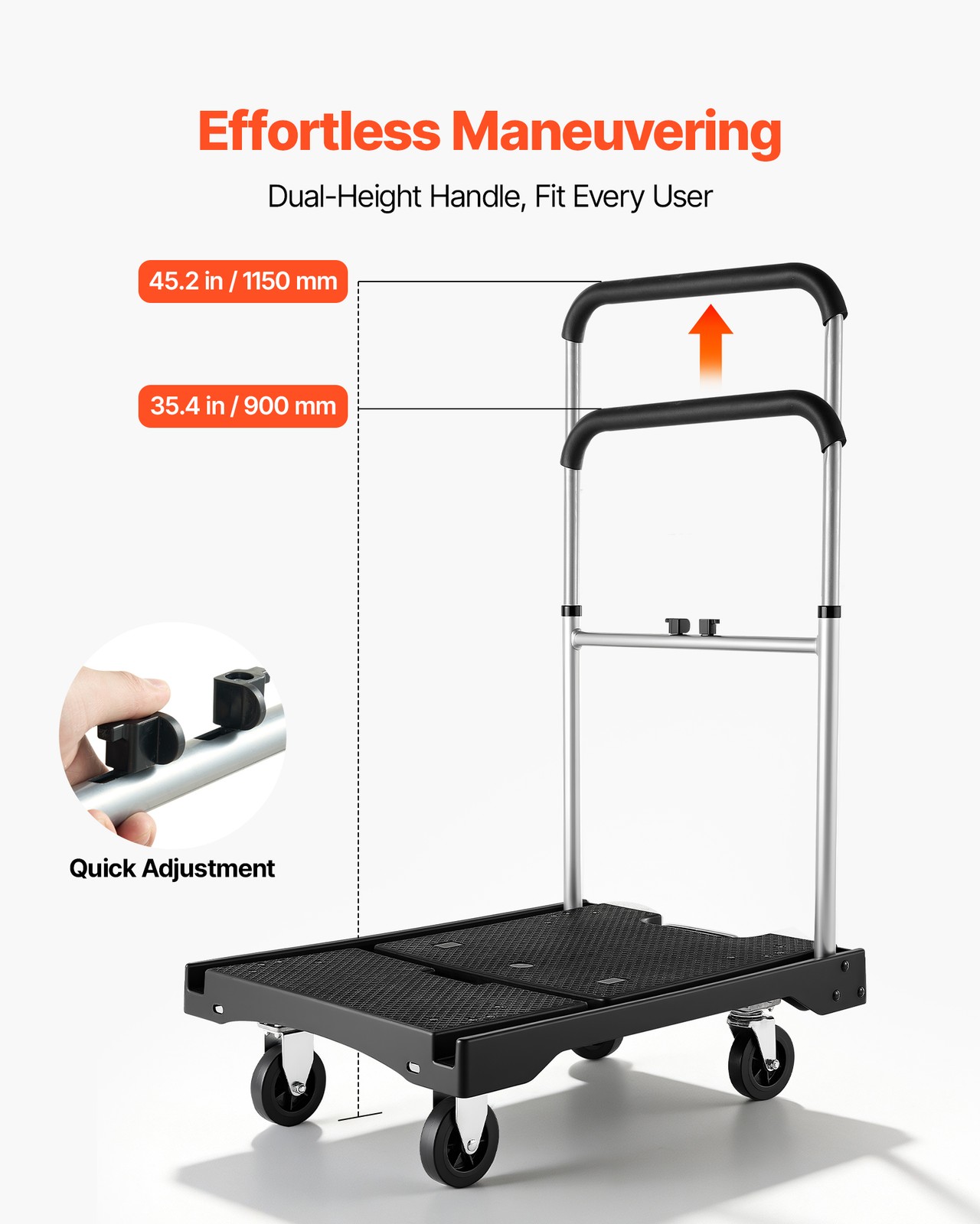 VEVOR Foldable Push Cart Dolly 330 lbs Folding Platform Hand Truck with Wheels