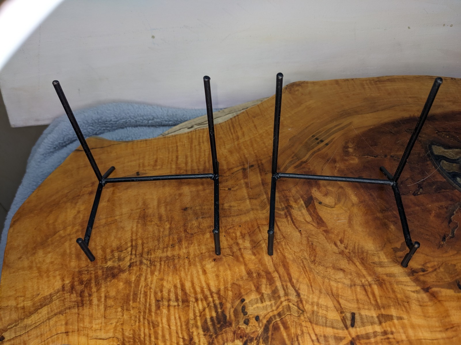 Agatized Coral Fossil Split Geode Botryoidal Blue/Violet Butterfly w/stands