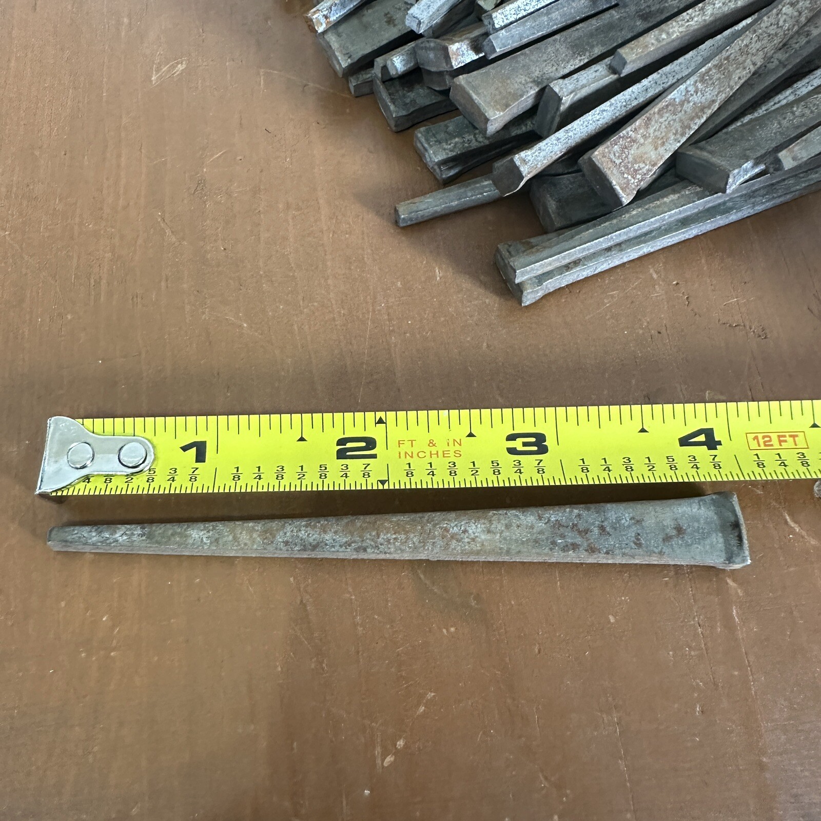 VINTAGE 4 INCH SQUARE NAILS 4lbs (100+). NEVER USED GREAT FOR CRAFTING