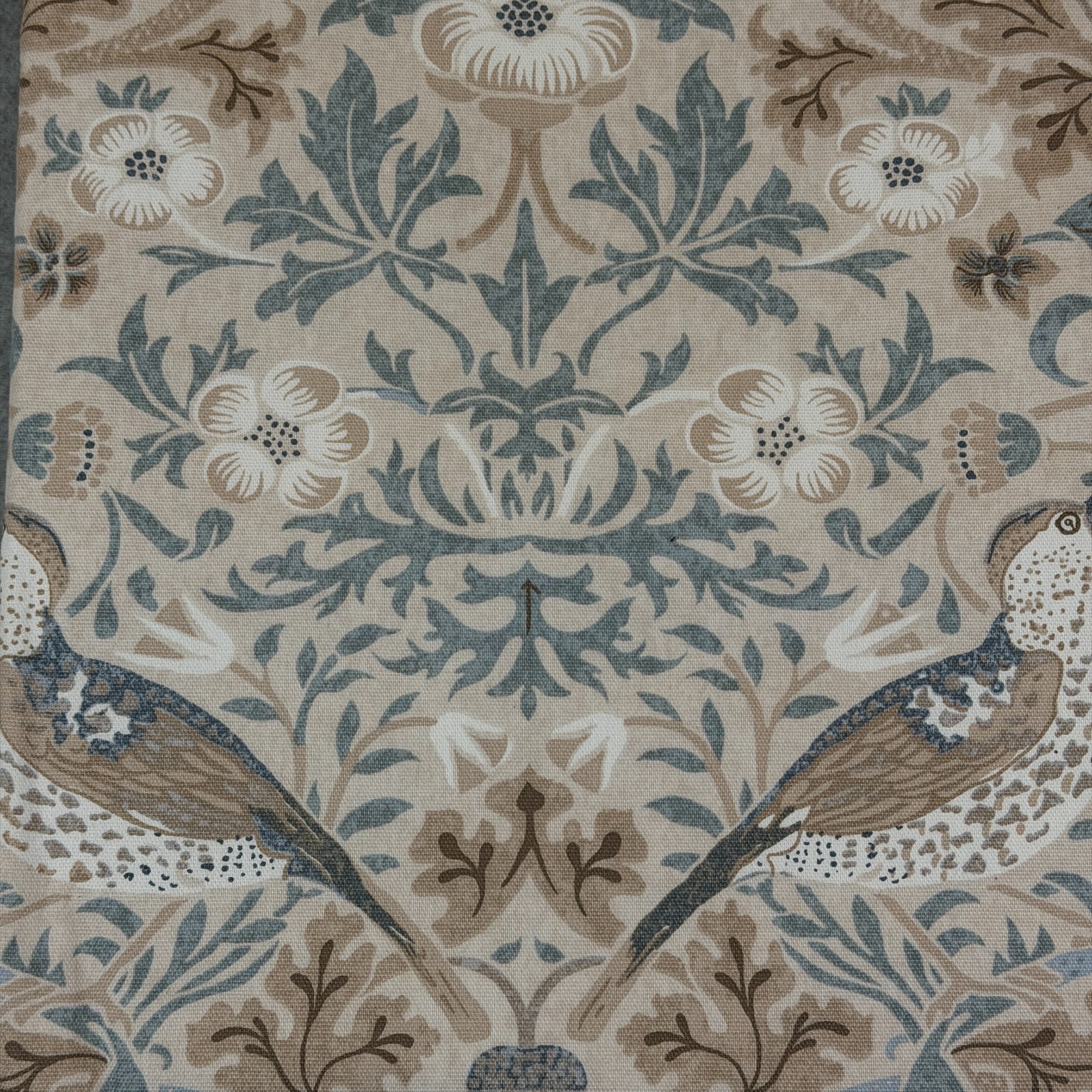 William Morris Strawberry Thief Hessian Blackout Curtain Panel Pair 50"x84” NEW