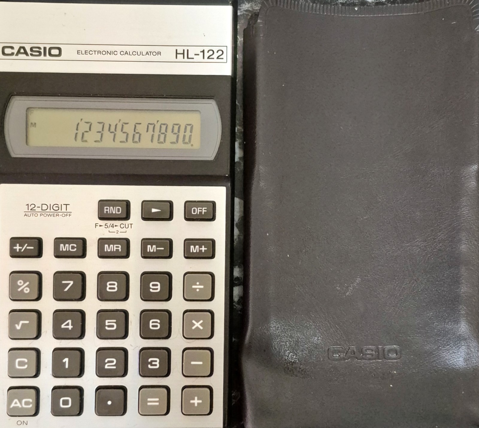 Vintage CASIO Calculator HL-122 12-Digit Battery Powered Tested Made Japan 1986