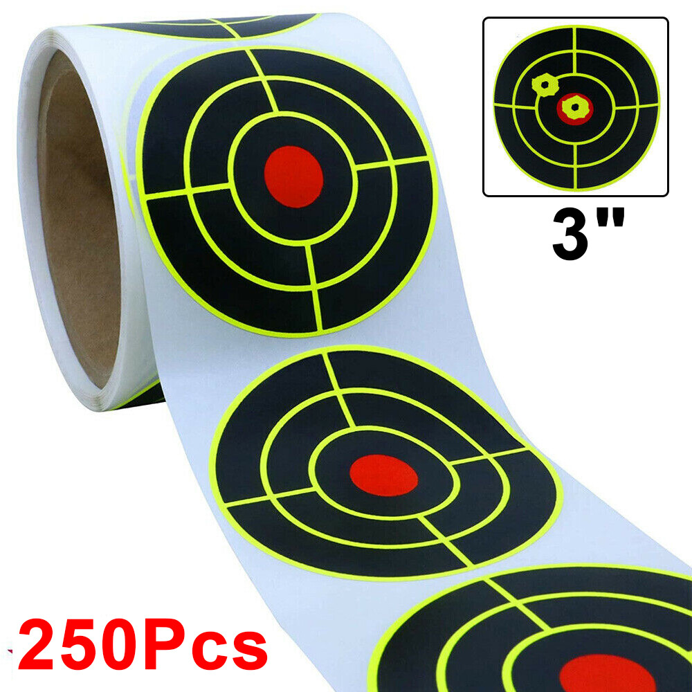 250Pcs Splatter Target Stickers Paper 3" Self Adhesive Reactive Targets Shooting