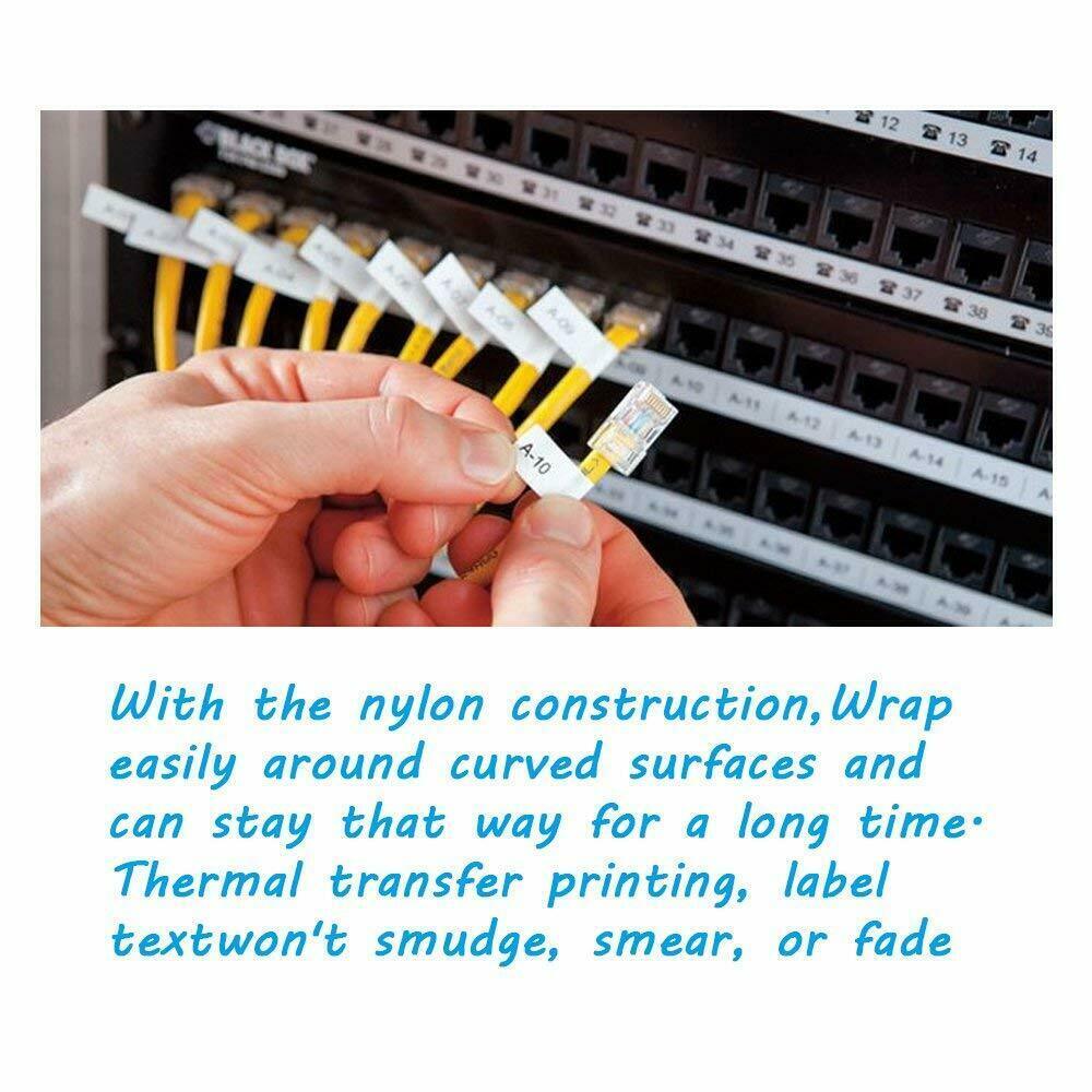 5PK for BRADY M21-500-499 Nylon Cloth Label Cartridge Black on White 1/2” 12.7mm