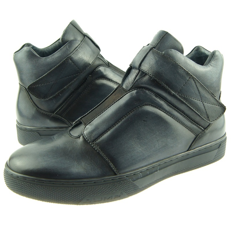 Jump "Scully" Slip-On Mid-Top Leather Men's Sneakers, Grey 8-15US