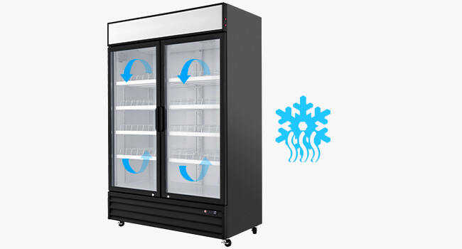 Commercial Merchandiser 2 Glass Door Cooler Display Refrigerator 40 Cu.Ft. ETL