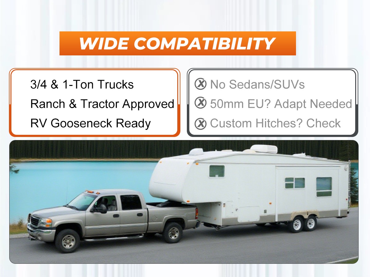 For Camper RV Trailer 12"-17" Fifth (5th) Wheel to Gooseneck Adapter Hitch