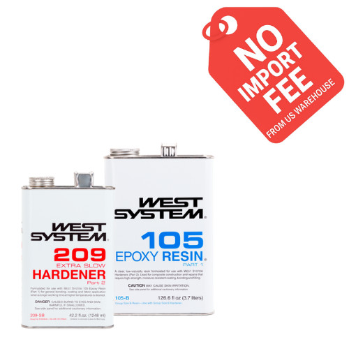 WEST SYSTEM® 105-B Epoxy with 209-SB Slow Hardener, 1.3 Gallon Kit