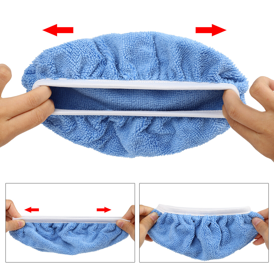5pcs 9-10 Inch Sky Blue Mircrofiber Car Wax Polishing Bonnet Buffing Pad Cover