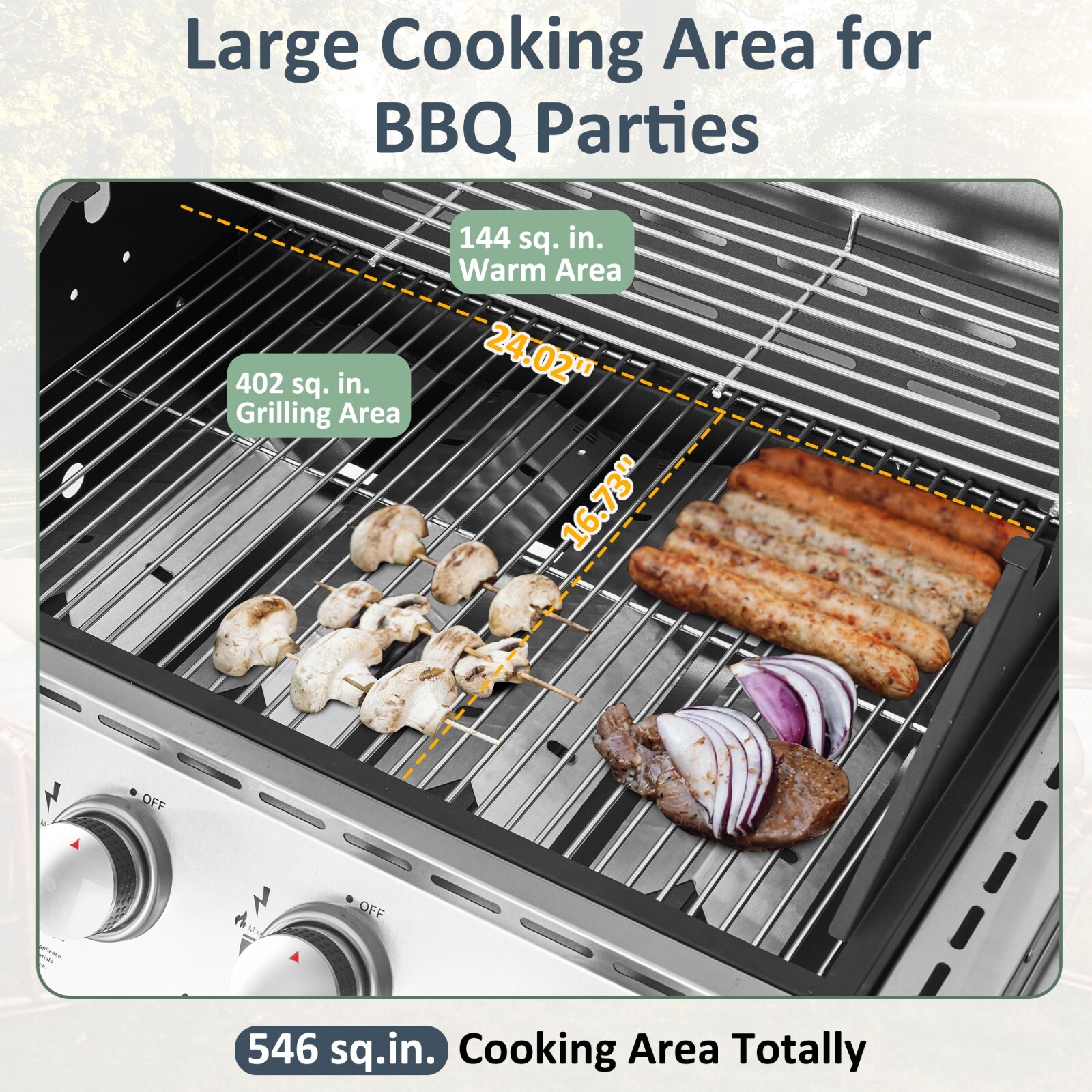 Propane Gas Grill 4 Burners Stainless Steel Grill Cart Outdoor Cooking BBQ 4+1