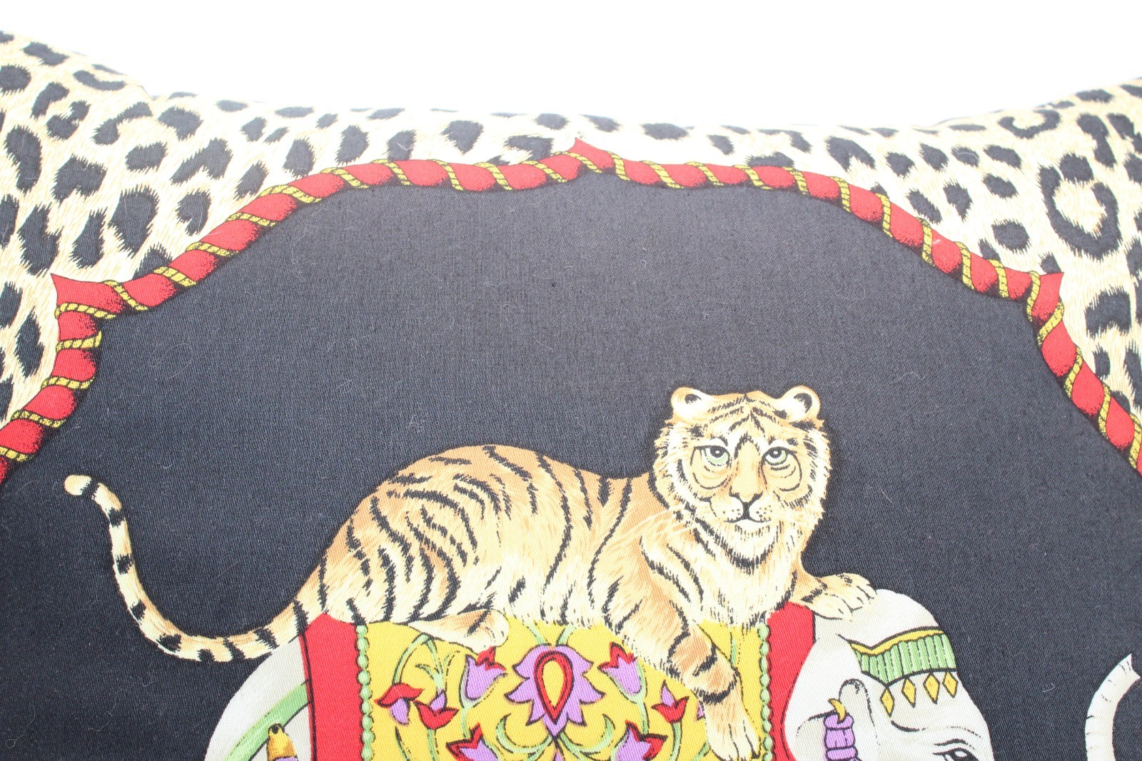 Jim Thompson Thailand Tiger & Elephant Pillow Case w/ Pilllow Thai Silk 13x13