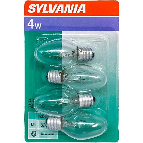 SYLVANIA Home Lighting Incandescent Small Appliances Bulb, C7-4-Watt, 4 Bulbs