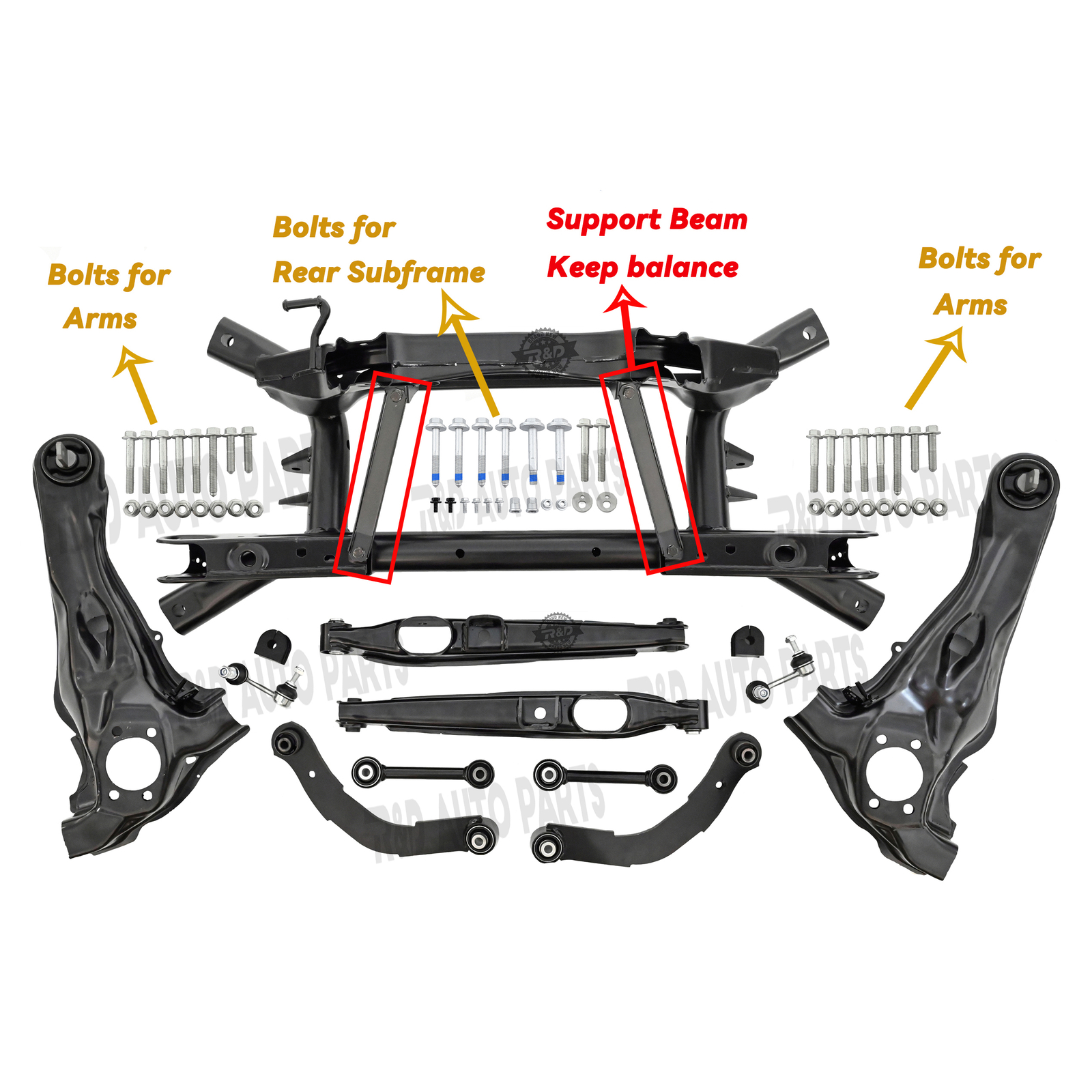 Rear Crossmember for Dodge Caliber Compass Patriot 2WD W/Bolts Arms 5105251AB