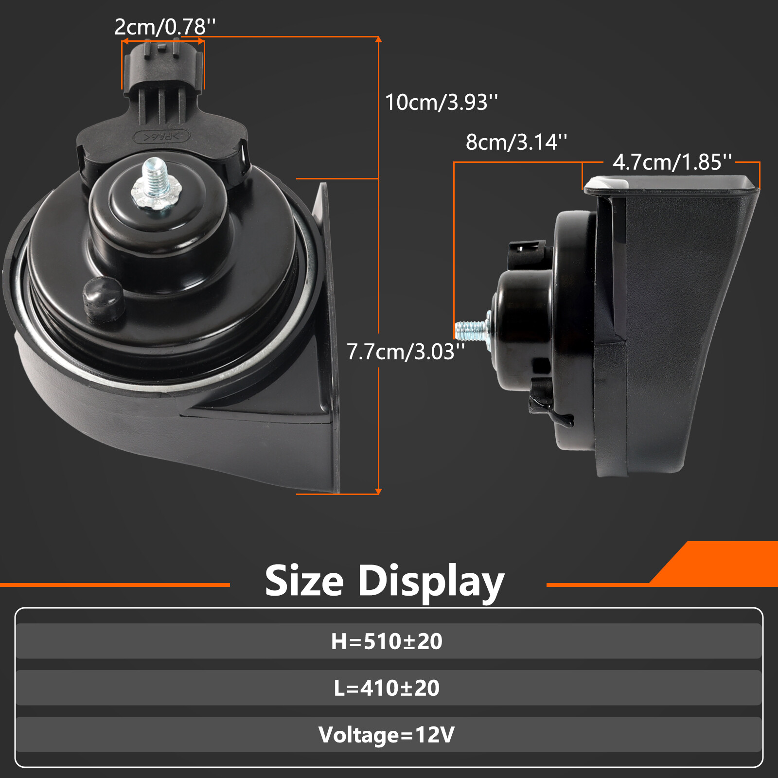 110-125db Loud High & Low Tone Snail Horn For Kia Sportage Rio Hyundai Accent