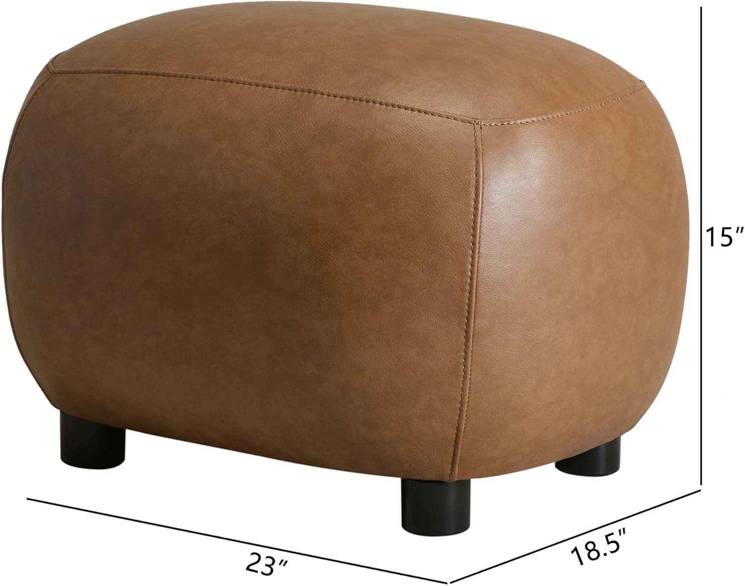 23" Wide Faux Leather Upholstered Ottoman
