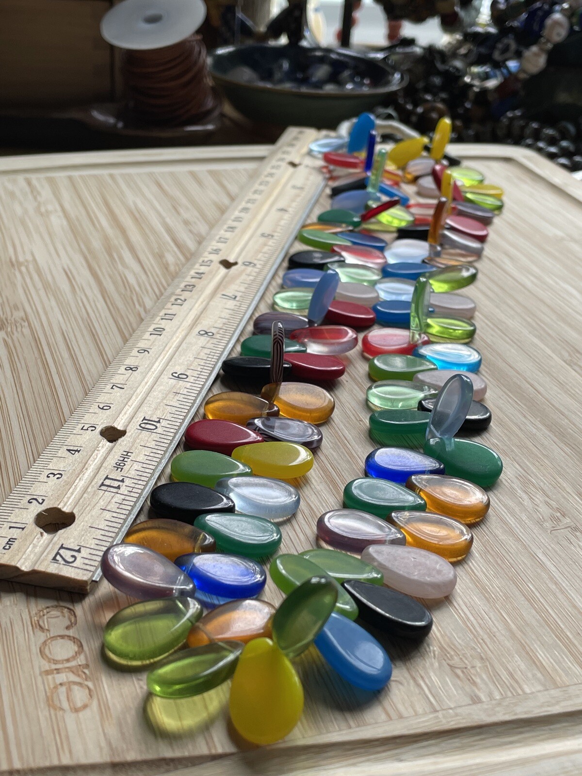 African Trade Beads Mali Wedding Necklace Czech Paddle Glass