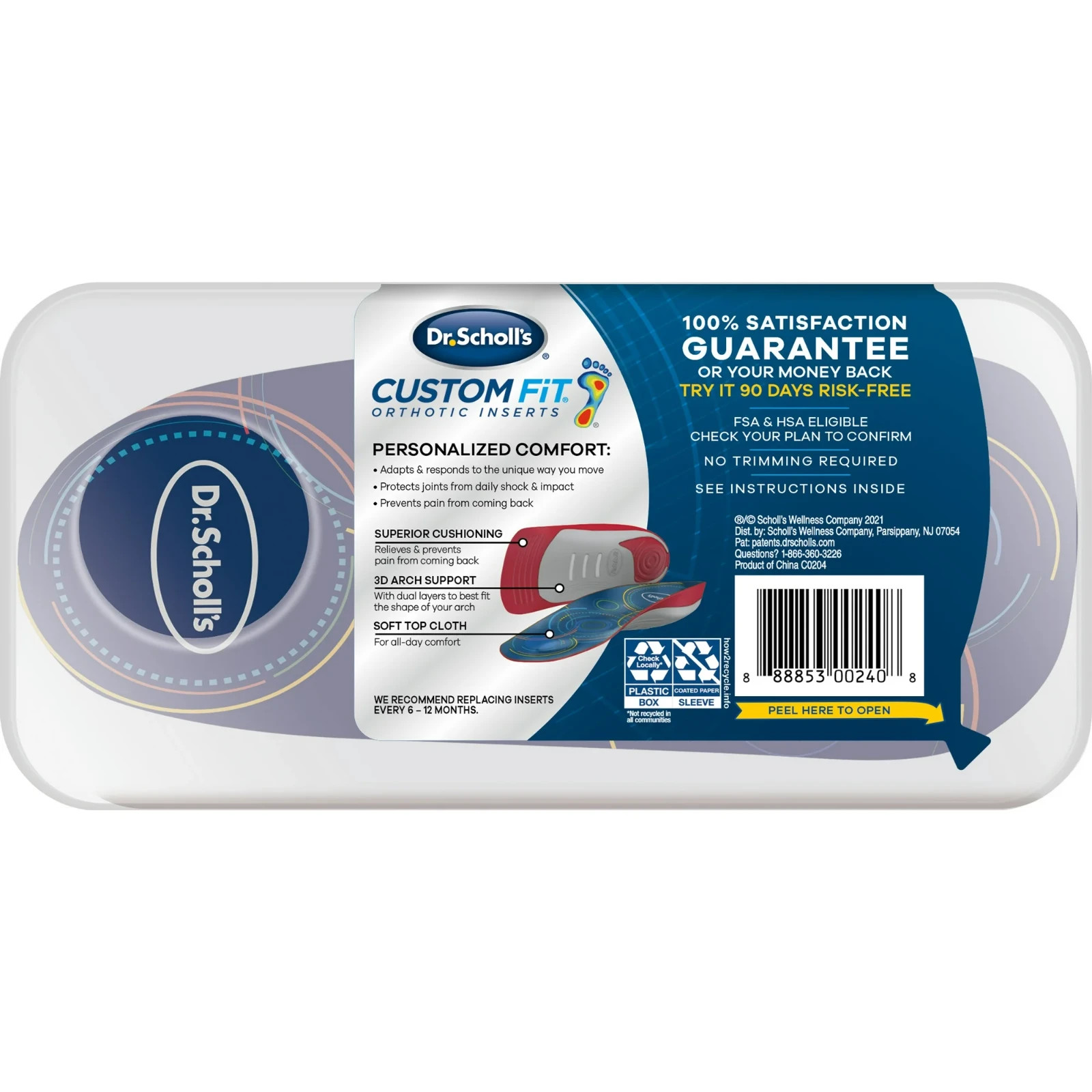 Dr. Scholl's CF420 Orthotic Insole - Red New Sealed