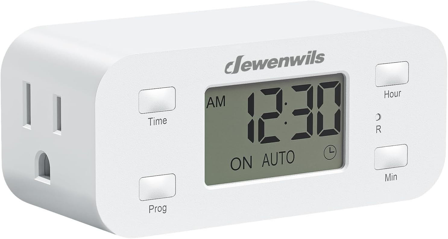 DEWENWILS 24 Hour Programmable Digital Timer Outlet,Timers for Electrical Outlet