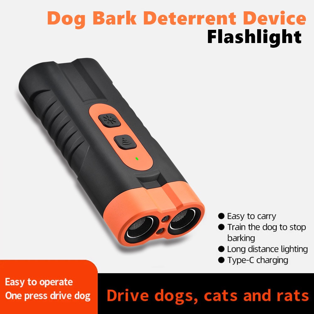 2025 Dual Head Ultrasonic Dog Repeller USB Rechargeable Dog Training Device