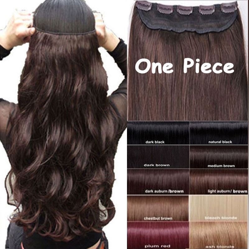 USA Mega Thick Clip In Hair Extensions One Piece Straight Curly Wavy As Human
