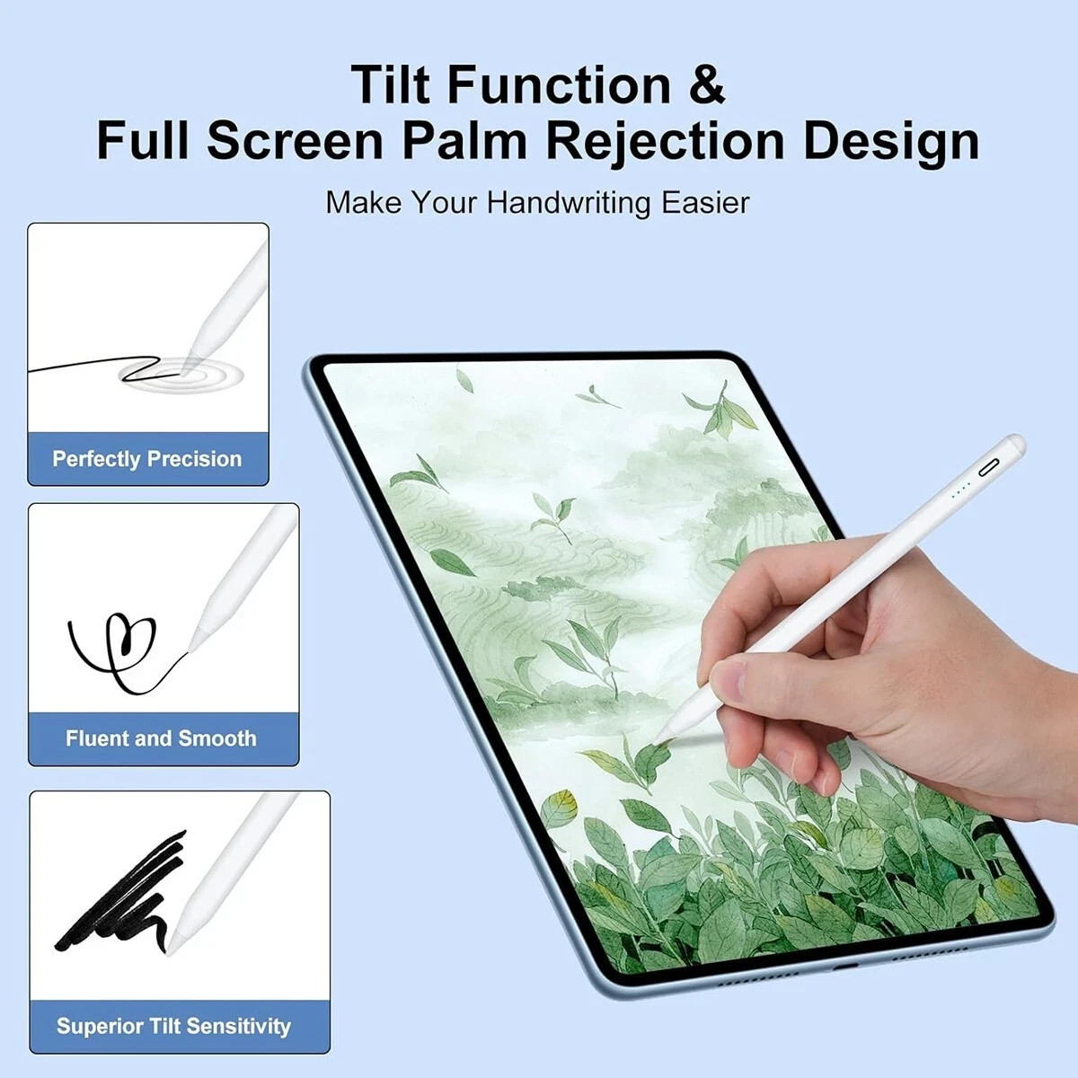 Stylus Pen for iPad 2018-2025, Apple Pencil for iPad 11th A16/10/9/8/7/6 Gen -US