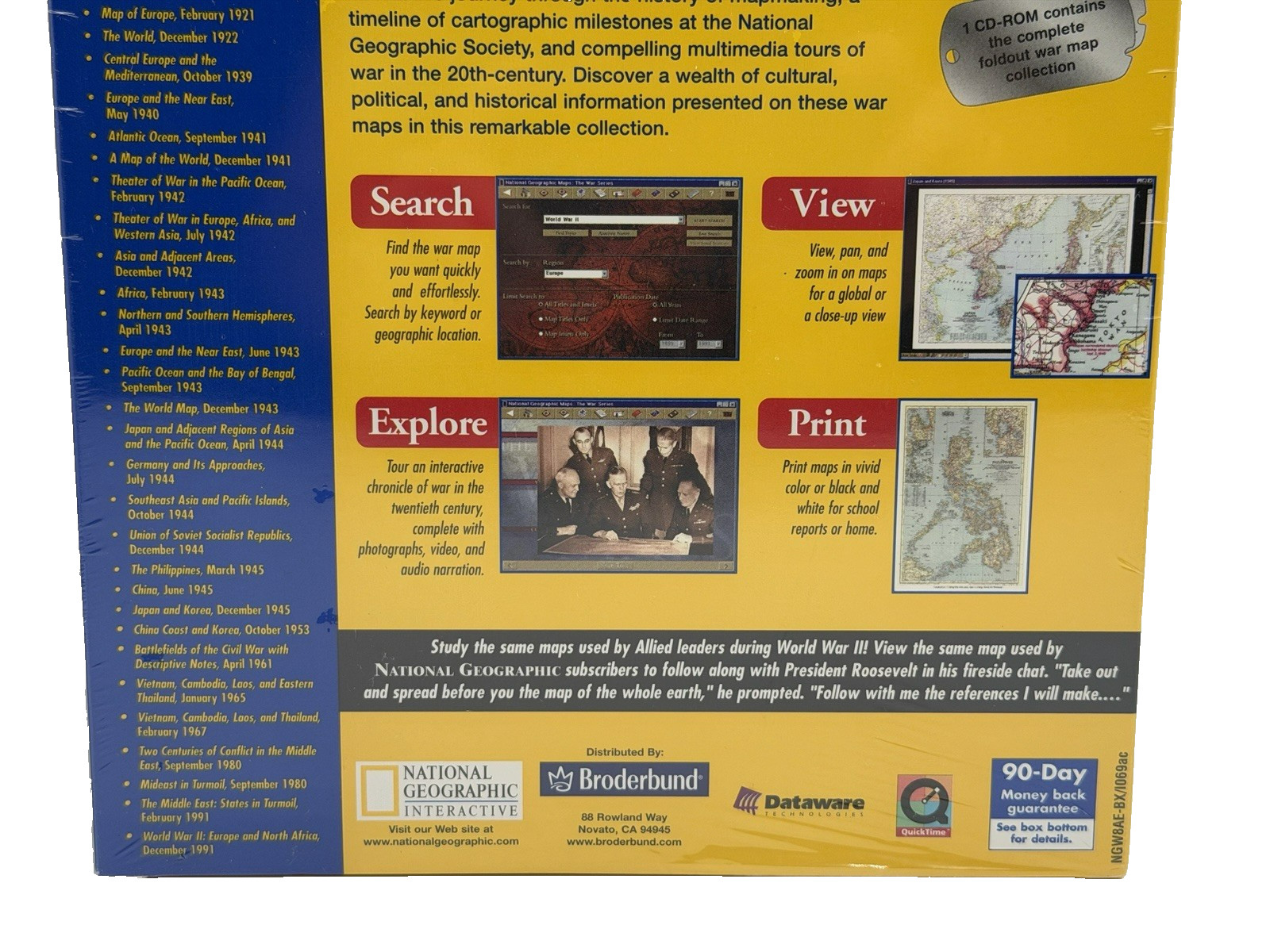 National Geographic Maps The War Series - Special Edition PC CD-ROM New Sealed