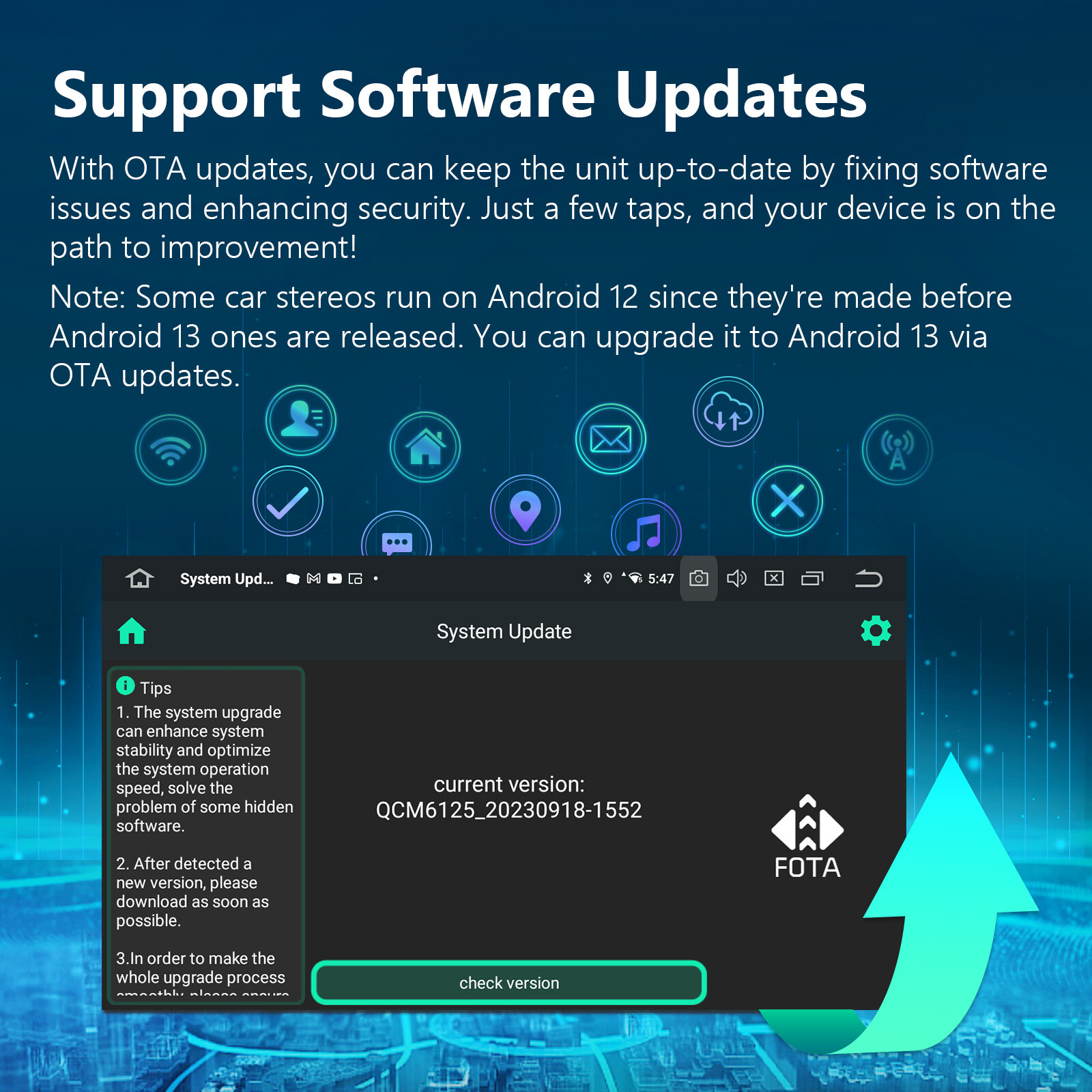 Eonon UA12S Plus Android 13 6+64 Double 2Din 10.1"Smart Car Stereo Radio CarPlay