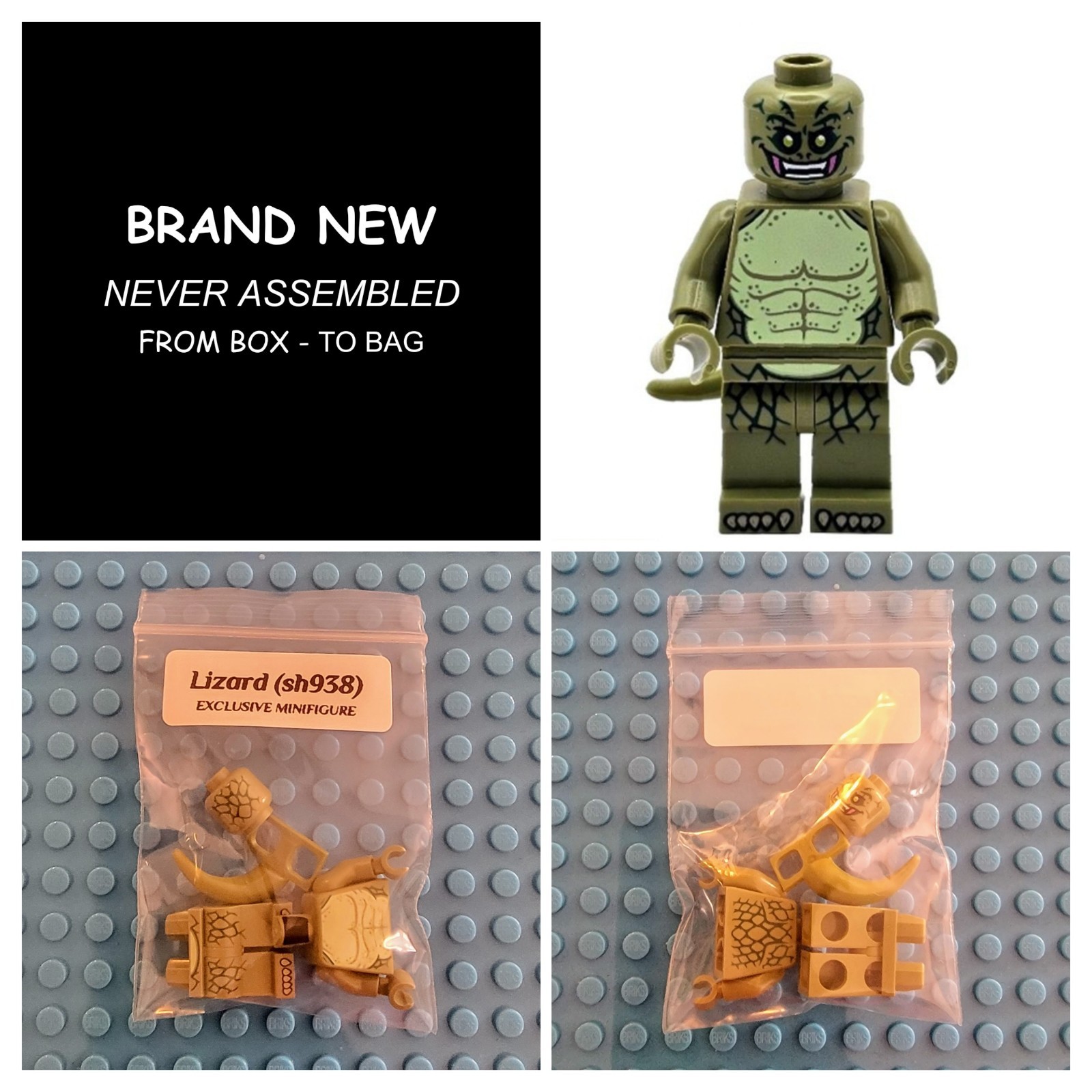 LEGO Lizard sh938 from Spiderman vs Sandman Set Exclusive Minifigure LIZARD ONLY