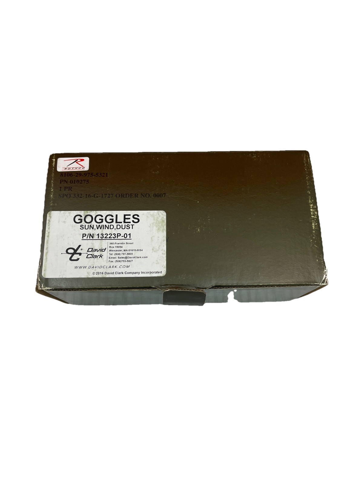 Original U.S. Military David Clark Sun, Wind and Dust Goggles w/Box & Extra Lens