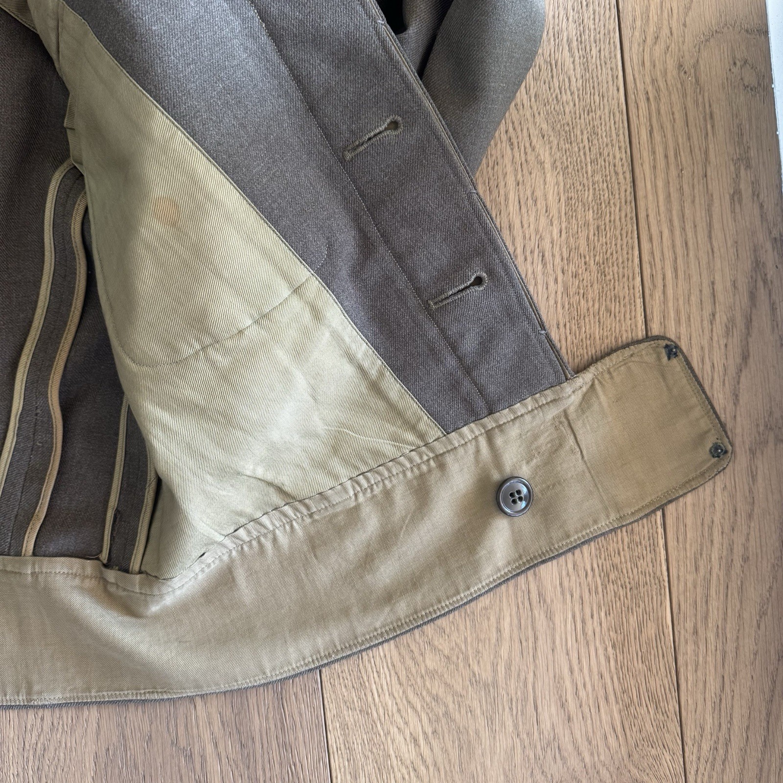 Vintage WWII US Army Eisenhower Ike Jacket Mens Small Wool Drab Olive Pins 1940s