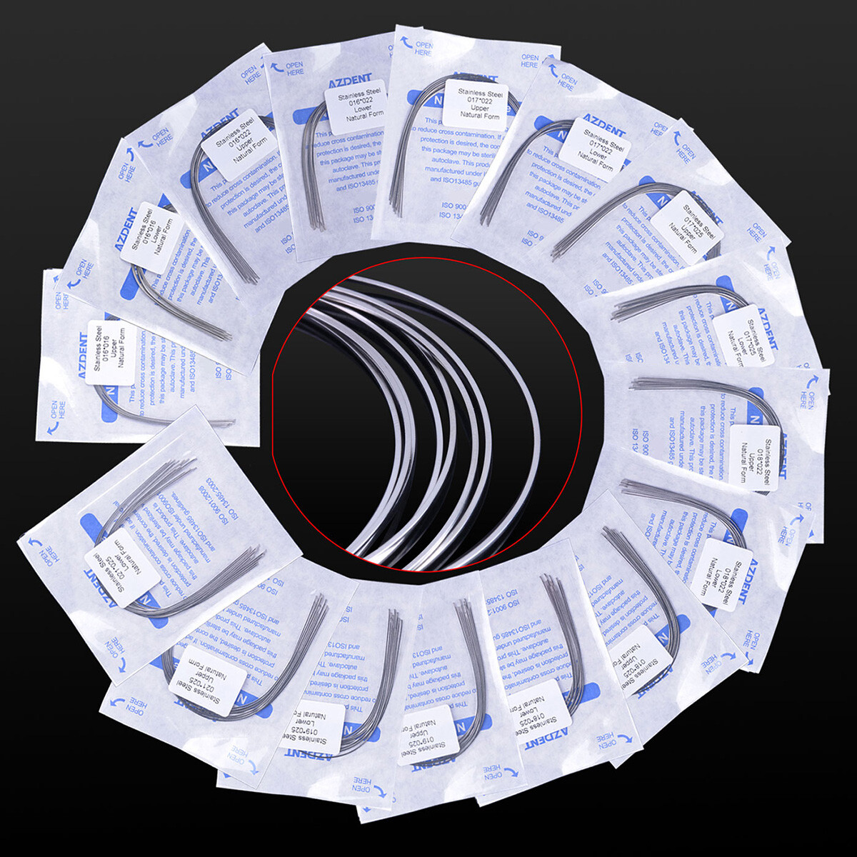 AZDENT Dental Orthodontic Arch Wires Stainless Steel Natural Form Rectangular