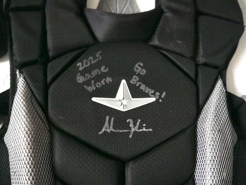 ADAM ZEBROWSKI 2025 COLUMBUS CLINGSTONES GAME WORN ALL-STAR MVP CHEST PROTECTOR