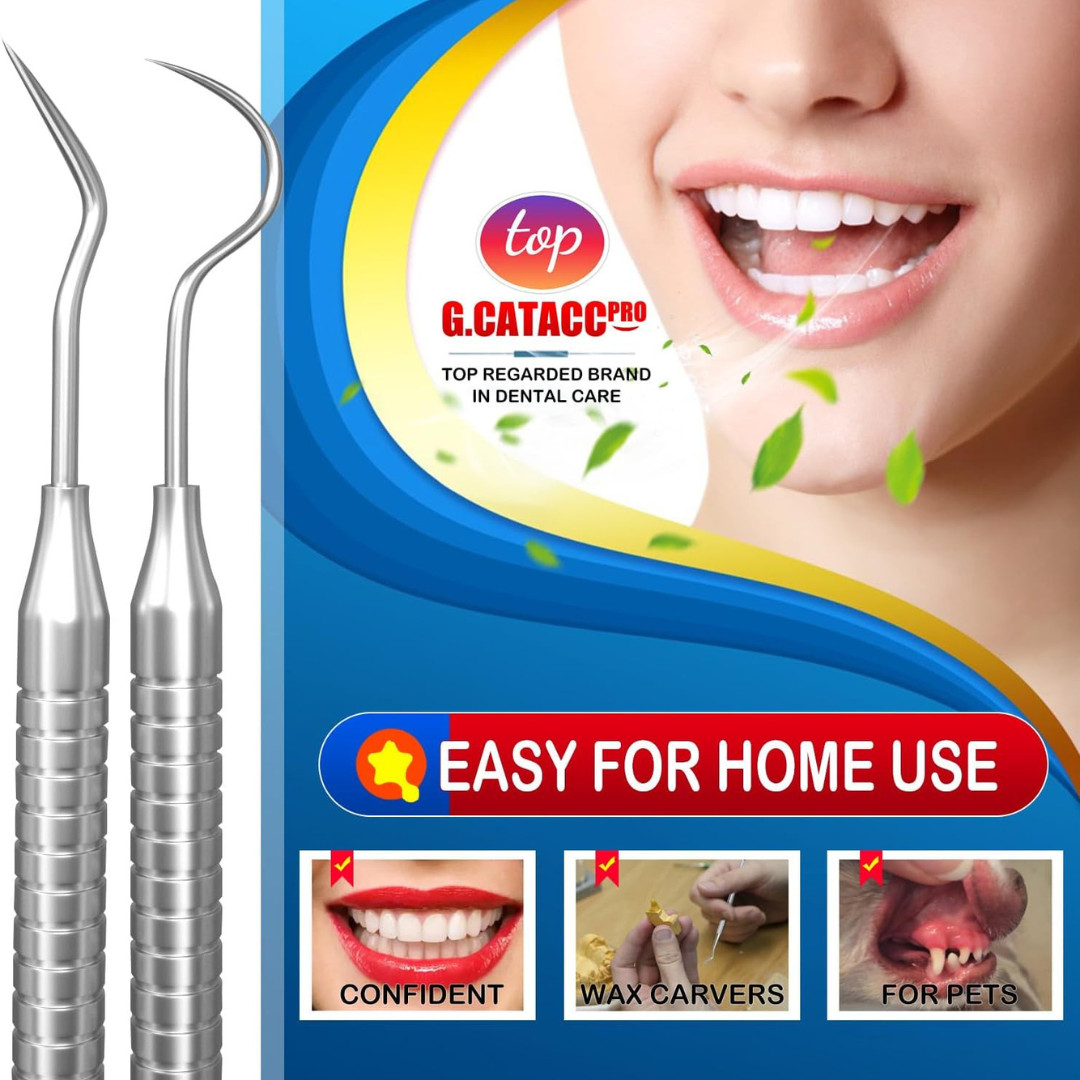 Dental Tools, Dental Pick for Teeth Cleaning, Stainless Steel Hygiene Kit with T