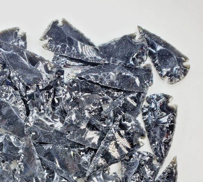 4 Piece 2" Obsidian Arrowheads - Ceremonial - Hand Knapped - RANDOM PICKS