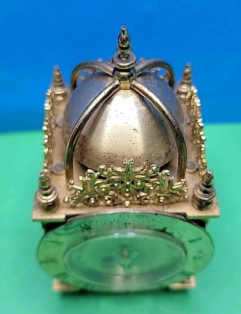 Vintage Ornate Swiss Mechanical Wind Arnex Alarm Clock. - Working Nicely.